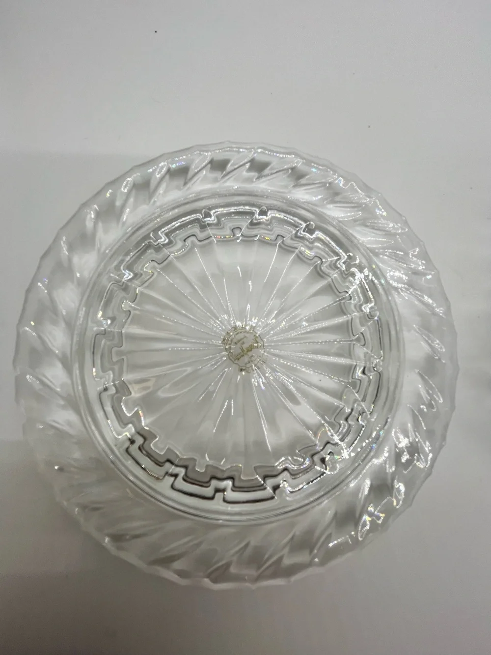 Neiman Marcus Lead Crystal Covered Round Butter Dish Made in Poland